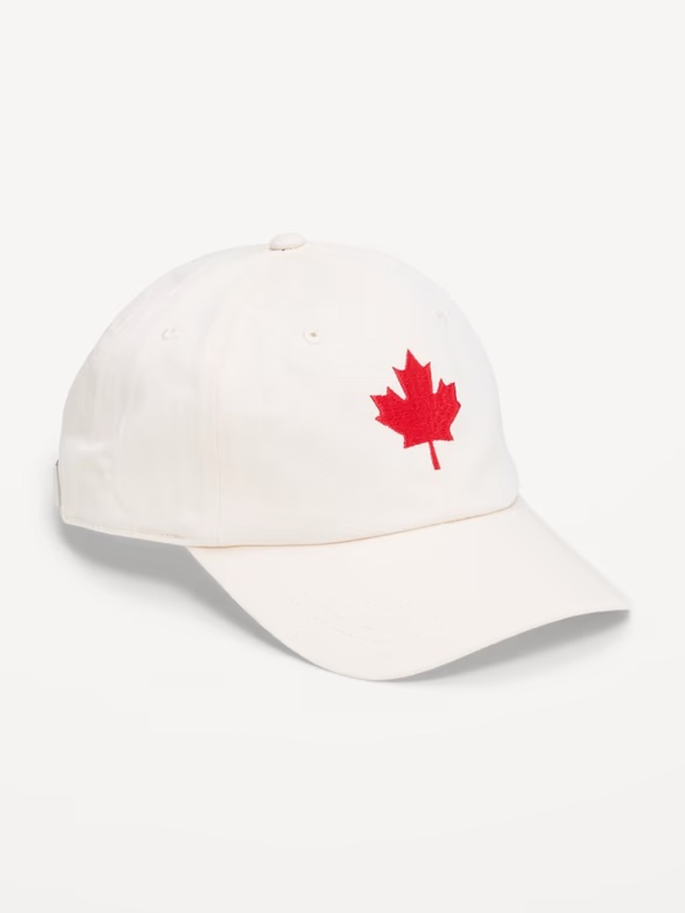 Old Navy Canada Maple Leaf Dad Cap Cream Ivory Red Baseball Hat One Size NWT